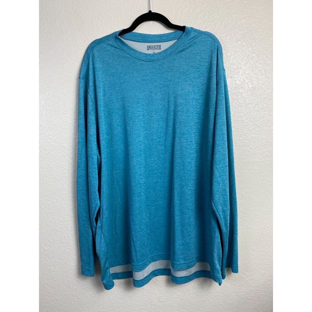 Duluth Trading Long Sleeve Performance Stretch Blue Men XL Outdoor Nylon Blend
